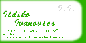 ildiko ivanovics business card